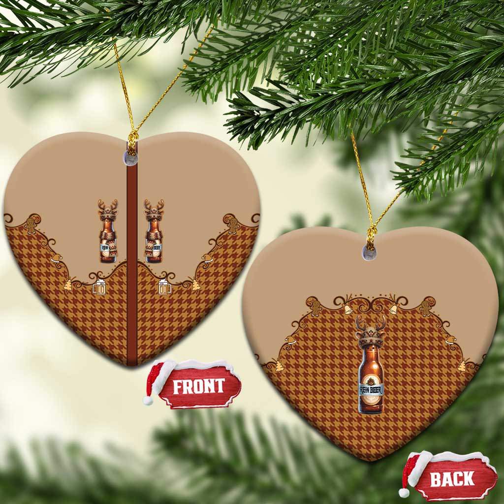 Western Yoke Ceramic Ornament Rein Beer Christmas Houndstooth Patterns - Wonder Print Shop