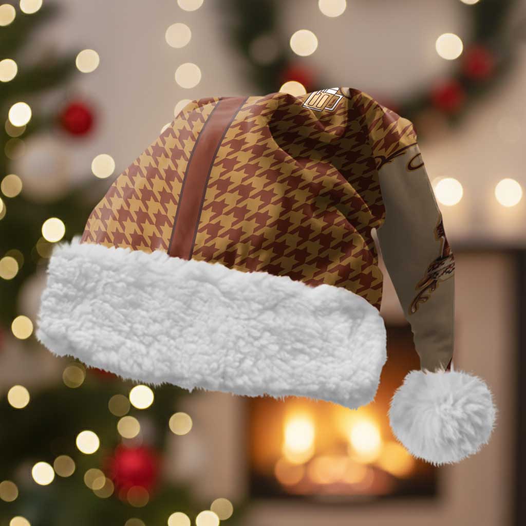Western Yoke Christmas Santa Hat Rein Beer Christmas Houndstooth Patterns - Wonder Print Shop
