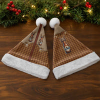 Western Yoke Christmas Santa Hat Rein Beer Christmas Houndstooth Patterns - Wonder Print Shop
