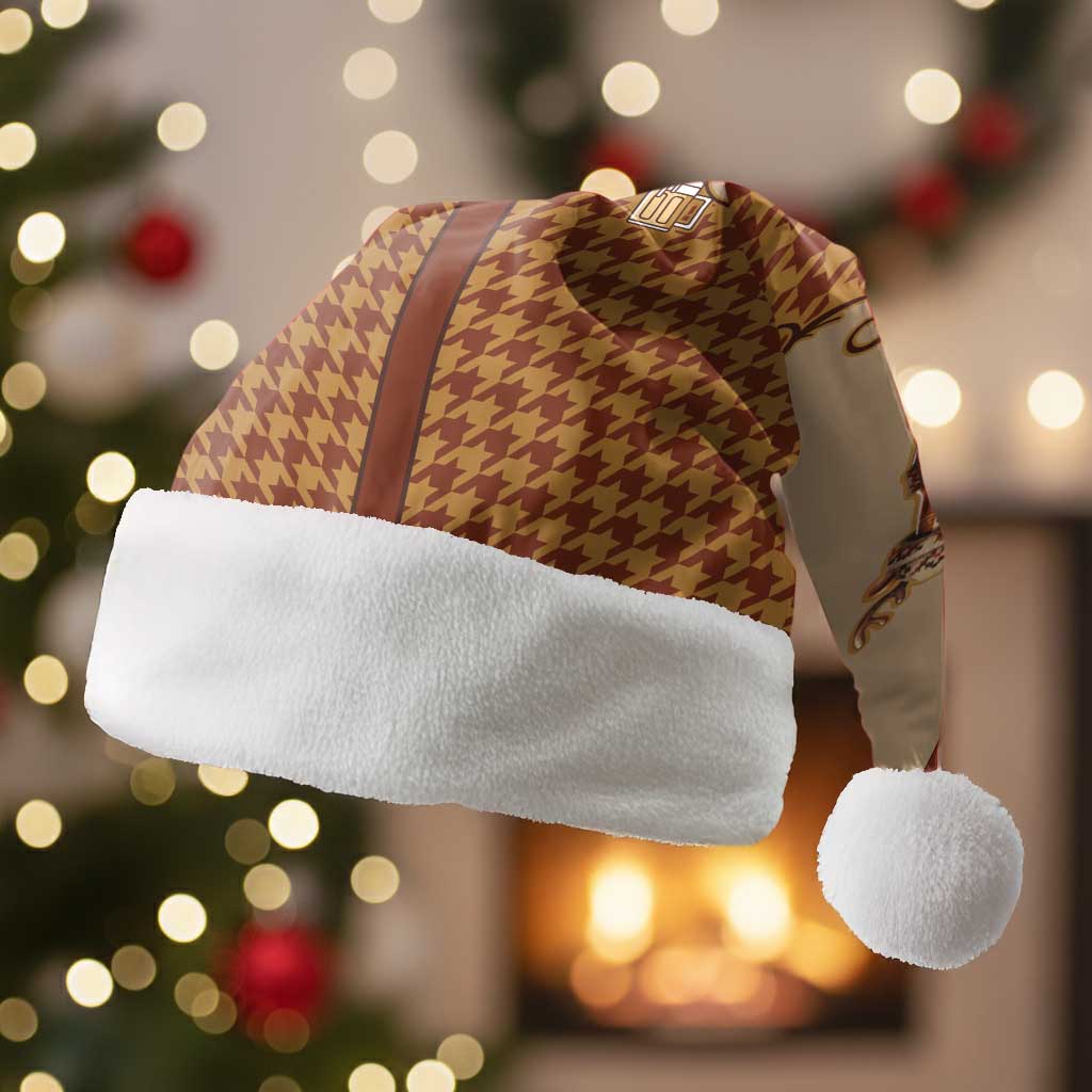 Western Yoke Christmas Santa Hat Rein Beer Christmas Houndstooth Patterns - Wonder Print Shop