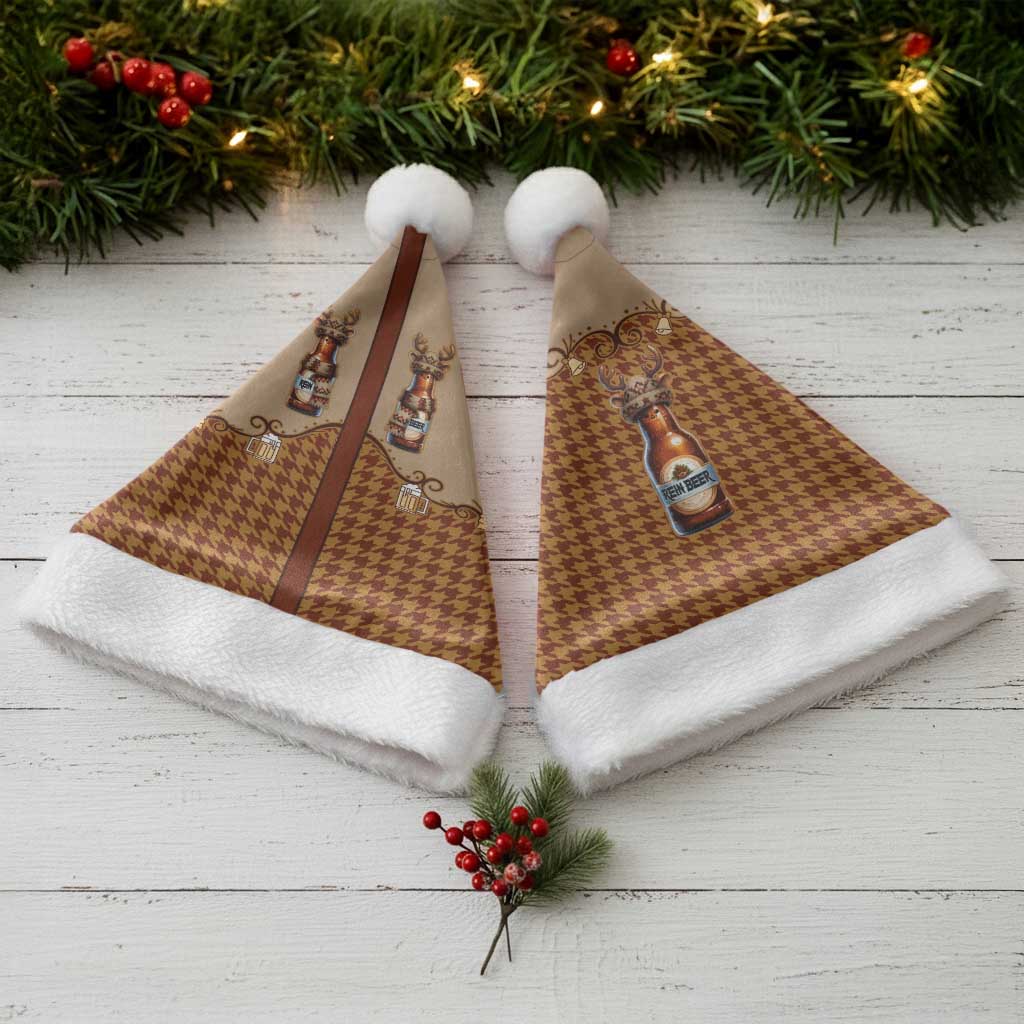 Western Yoke Christmas Santa Hat Rein Beer Christmas Houndstooth Patterns - Wonder Print Shop