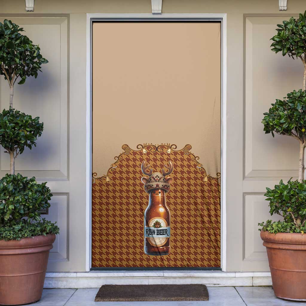 Western Yoke Door Cover Rein Beer Christmas Houndstooth Patterns - Wonder Print Shop