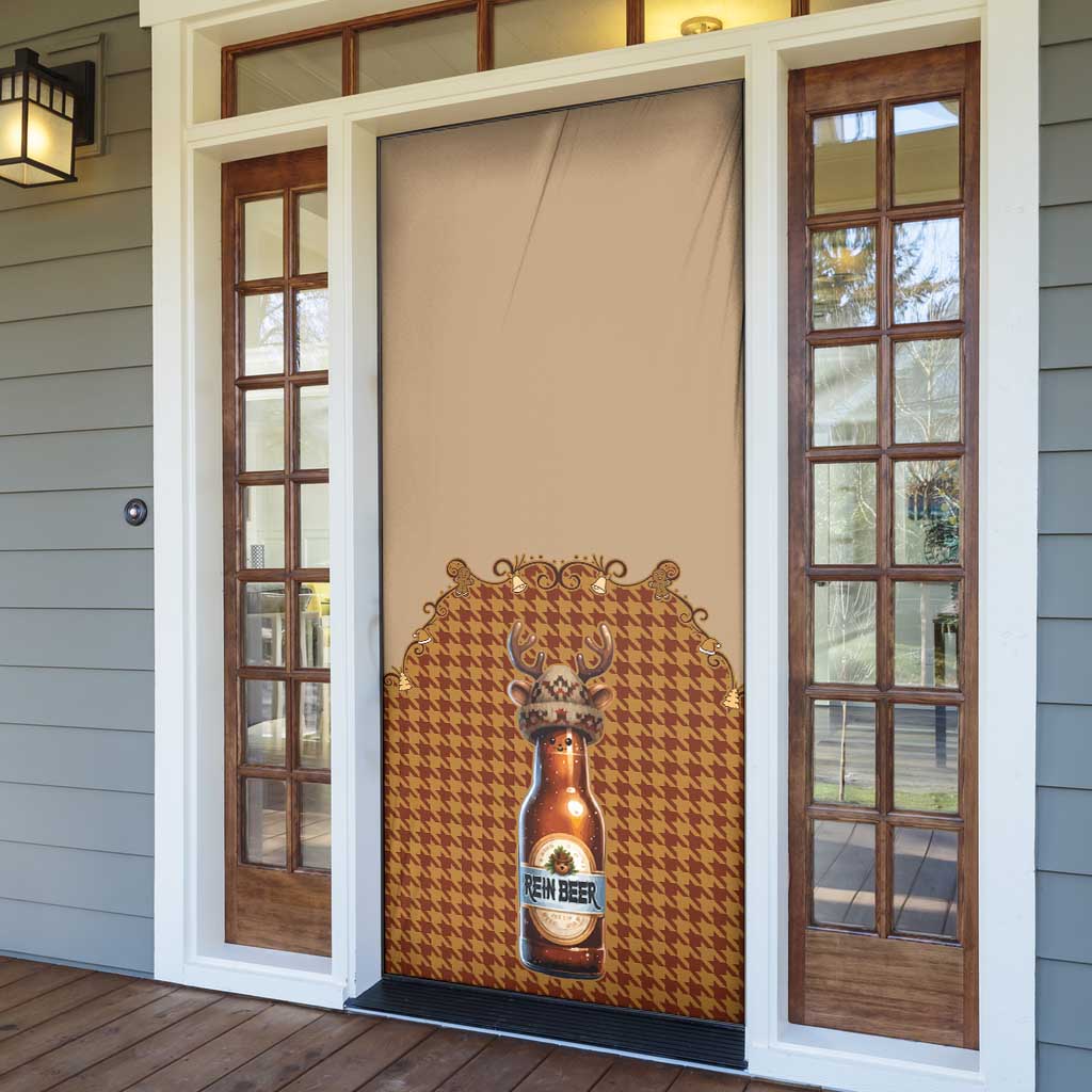 Western Yoke Door Cover Rein Beer Christmas Houndstooth Patterns - Wonder Print Shop