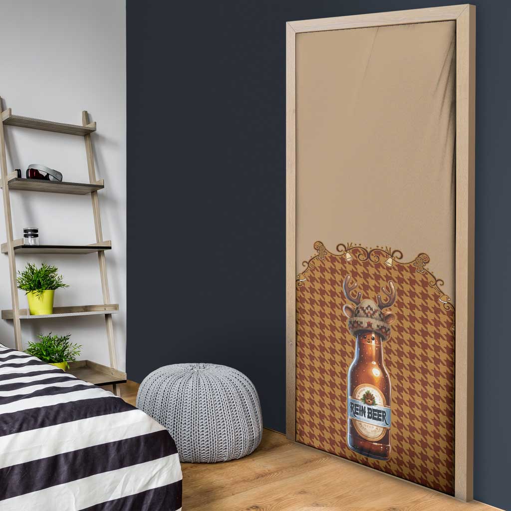 Western Yoke Door Cover Rein Beer Christmas Houndstooth Patterns - Wonder Print Shop