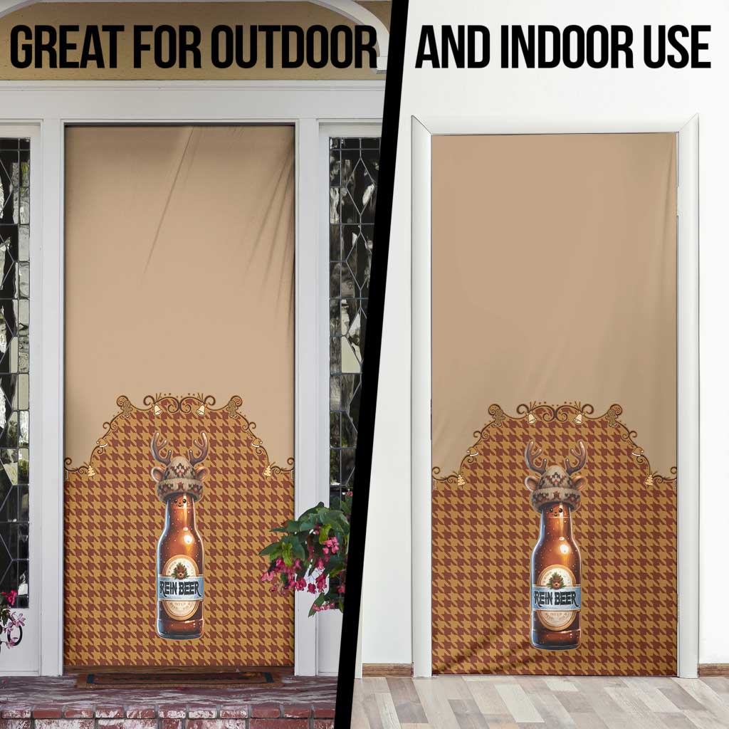 Western Yoke Door Cover Rein Beer Christmas Houndstooth Patterns - Wonder Print Shop