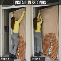 Western Yoke Door Cover Rein Beer Christmas Houndstooth Patterns - Wonder Print Shop