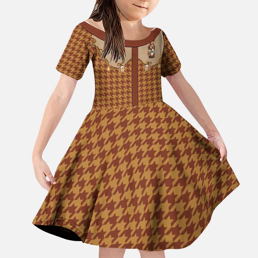 Western Yoke Family Matching Long Sleeve Bodycon Dress and Hawaiian Shirt Rein Beer Christmas Houndstooth Patterns - Wonder Print Shop