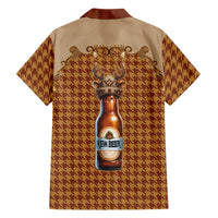Western Yoke Family Matching Mermaid Dress and Hawaiian Shirt Rein Beer Christmas Houndstooth Patterns - Wonder Print Shop