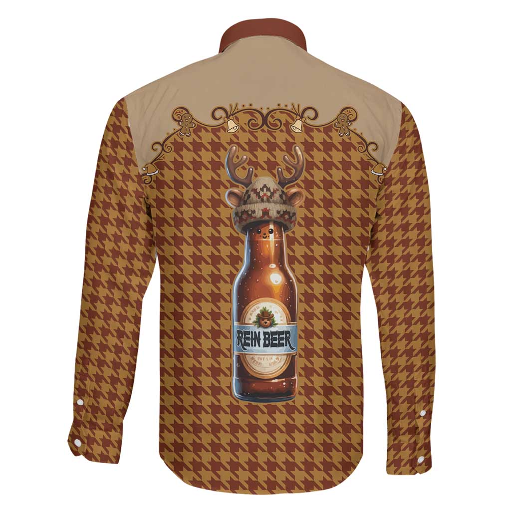 Western Yoke Family Matching Mermaid Dress and Hawaiian Shirt Rein Beer Christmas Houndstooth Patterns - Wonder Print Shop