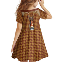 Western Yoke Family Matching Puletasi and Hawaiian Shirt Rein Beer Christmas Houndstooth Patterns - Wonder Print Shop