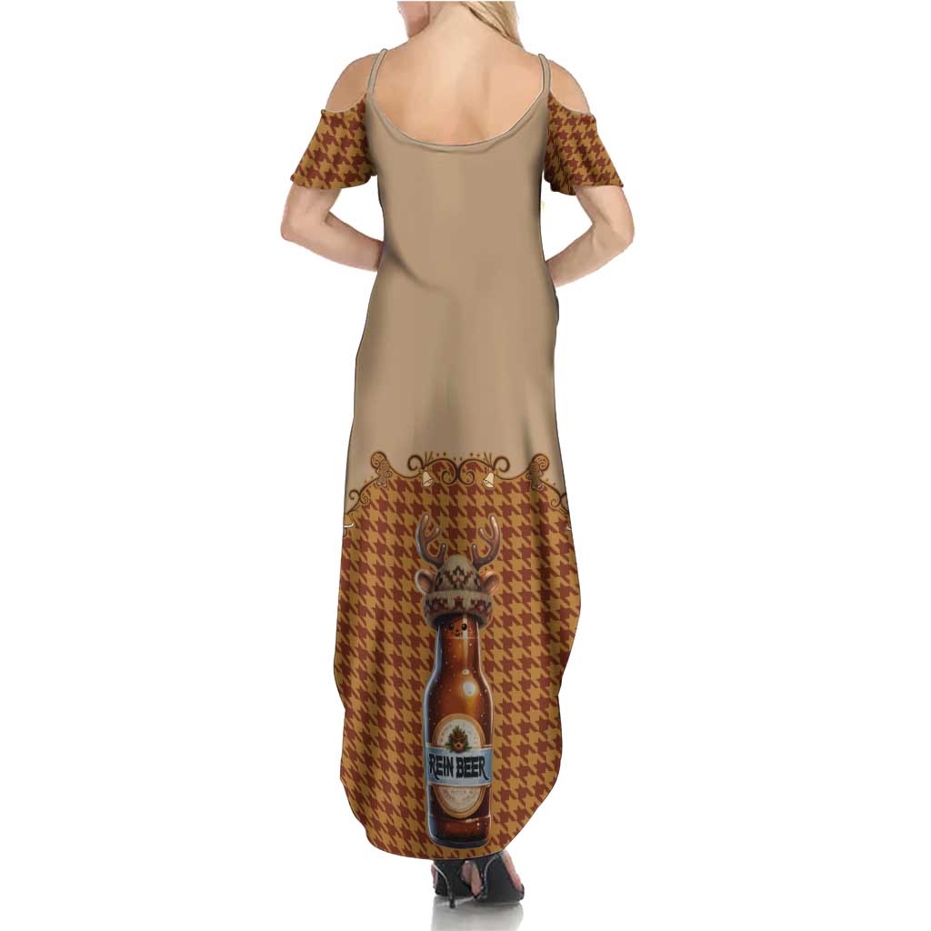 Western Yoke Family Matching Summer Maxi Dress and Hawaiian Shirt Rein Beer Christmas Houndstooth Patterns - Wonder Print Shop