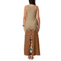 Western Yoke Family Matching Tank Maxi Dress and Hawaiian Shirt Rein Beer Christmas Houndstooth Patterns - Wonder Print Shop