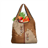 Western Yoke Grocery Bag Rein Beer Christmas Houndstooth Patterns - Wonder Print Shop