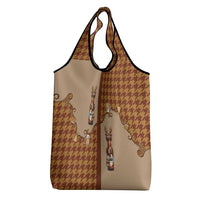 Western Yoke Grocery Bag Rein Beer Christmas Houndstooth Patterns - Wonder Print Shop