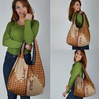 Western Yoke Grocery Bag Rein Beer Christmas Houndstooth Patterns - Wonder Print Shop