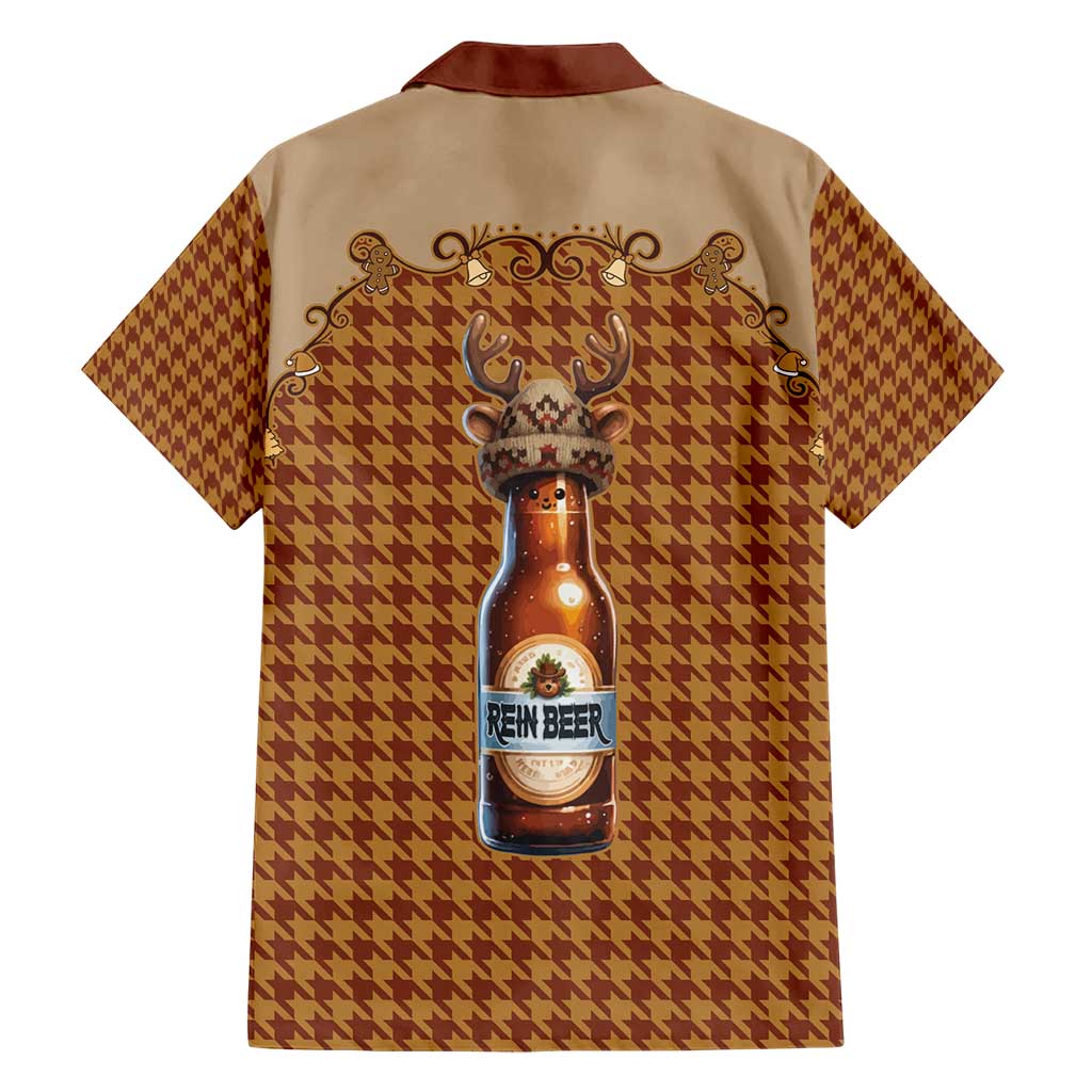 Western Yoke Hawaiian Shirt Rein Beer Christmas Houndstooth Patterns - Wonder Print Shop