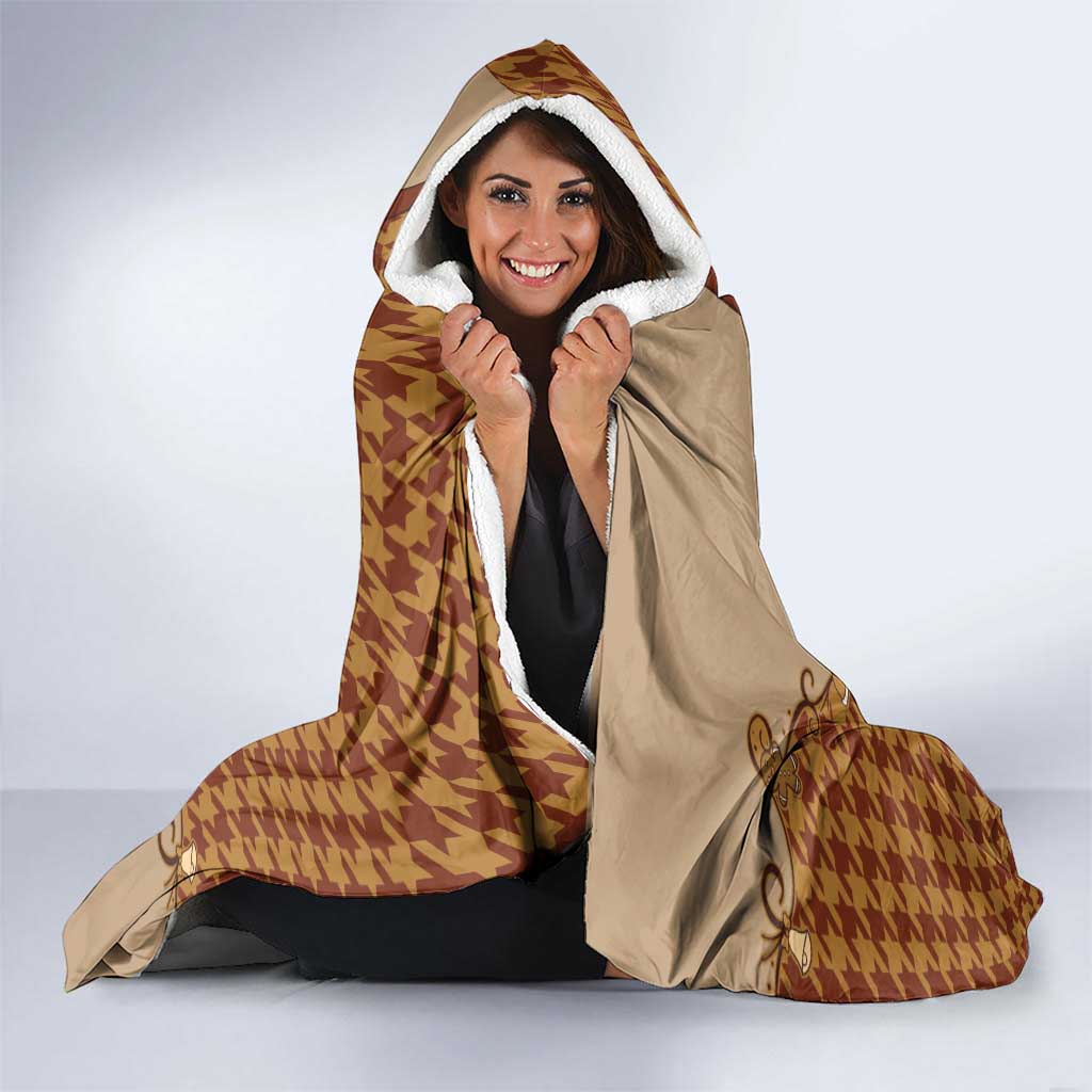 Western Yoke Hooded Blanket Rein Beer Christmas Houndstooth Patterns - Wonder Print Shop