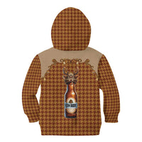 Western Yoke Kid Hoodie Rein Beer Christmas Houndstooth Patterns - Wonder Print Shop