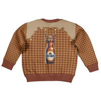 Western Yoke Kid Ugly Christmas Sweater Rein Beer Christmas Houndstooth Patterns - Wonder Print Shop