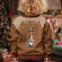 Western Yoke Kid Ugly Christmas Sweater Rein Beer Christmas Houndstooth Patterns - Wonder Print Shop