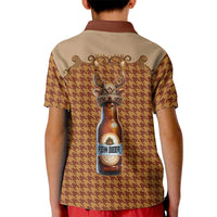 Western Yoke Kid Polo Shirt Rein Beer Christmas Houndstooth Patterns - Wonder Print Shop