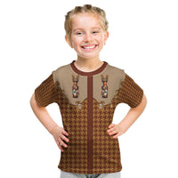 Western Yoke Kid T Shirt Rein Beer Christmas Houndstooth Patterns - Wonder Print Shop