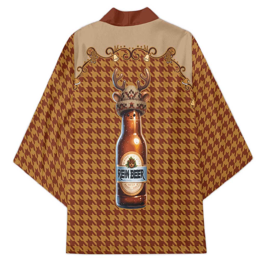 Western Yoke Kimono Rein Beer Christmas Houndstooth Patterns - Wonder Print Shop