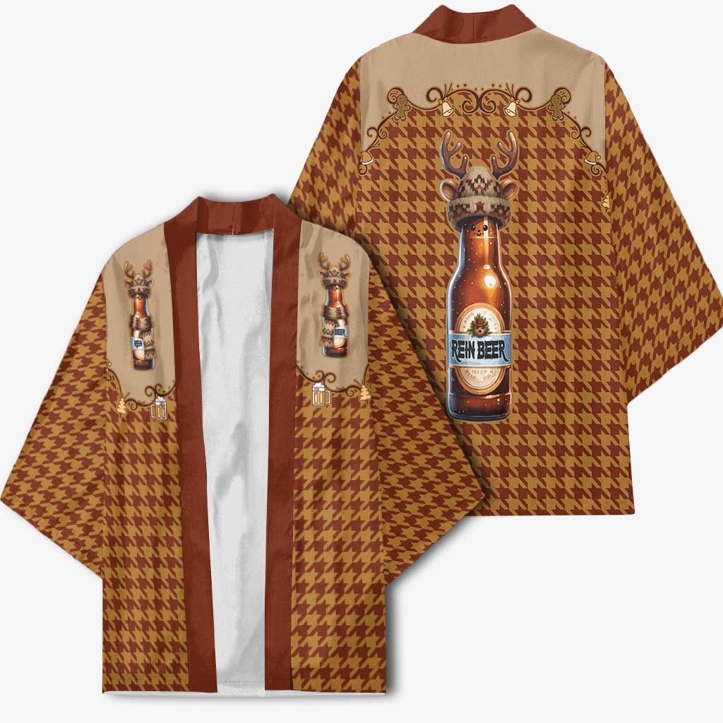 Western Yoke Kimono Rein Beer Christmas Houndstooth Patterns - Wonder Print Shop