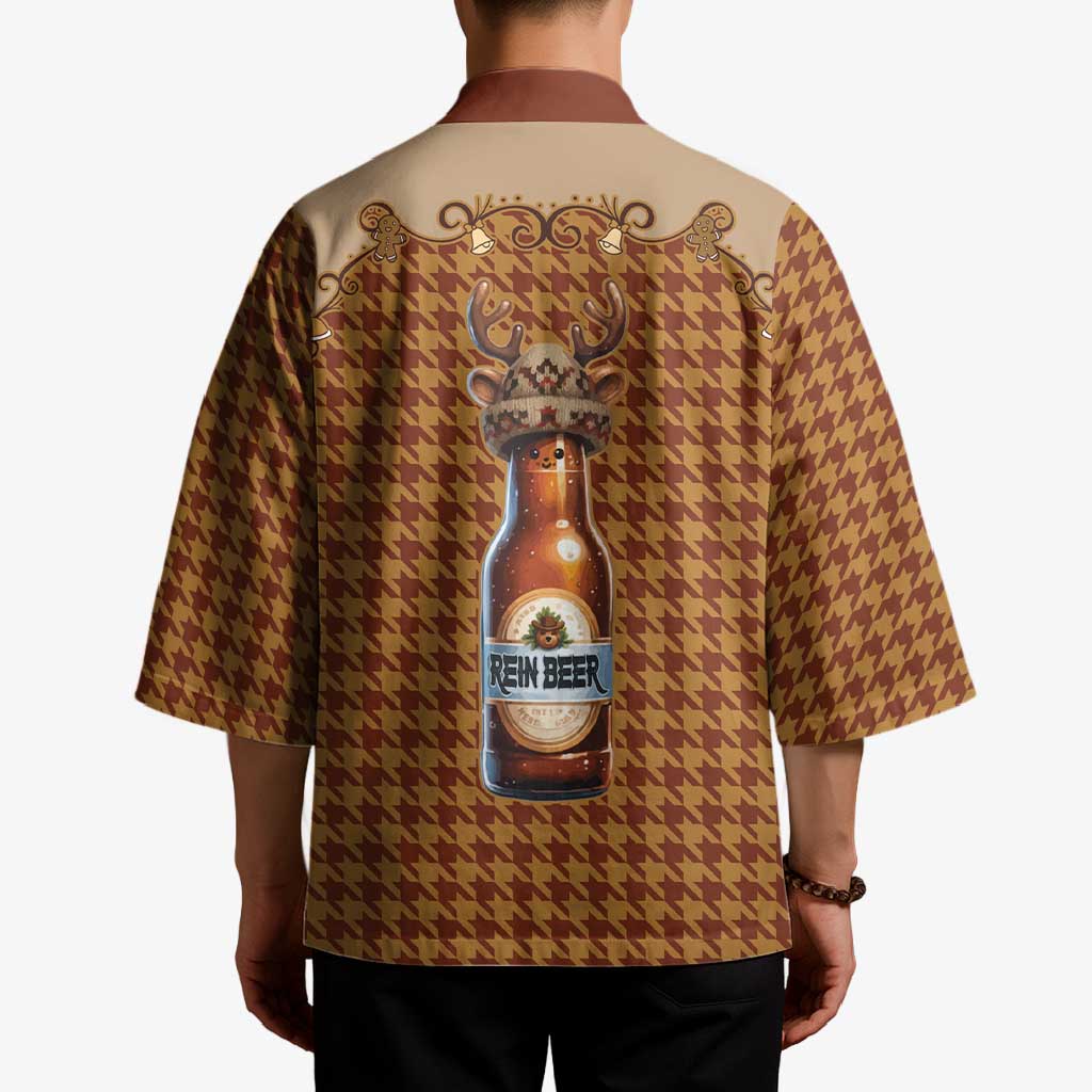 Western Yoke Kimono Rein Beer Christmas Houndstooth Patterns - Wonder Print Shop