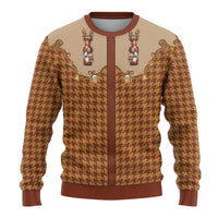 Western Yoke Ugly Christmas Sweater Rein Beer Christmas Houndstooth Patterns - Wonder Print Shop