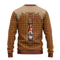 Western Yoke Ugly Christmas Sweater Rein Beer Christmas Houndstooth Patterns - Wonder Print Shop