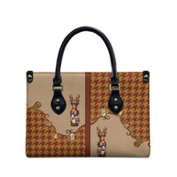 Western Yoke Leather Bag Rein Beer Christmas Houndstooth Patterns - Wonder Print Shop