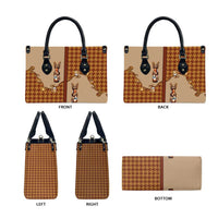 Western Yoke Leather Bag Rein Beer Christmas Houndstooth Patterns - Wonder Print Shop