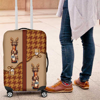 Western Yoke Luggage Cover Rein Beer Christmas Houndstooth Patterns - Wonder Print Shop
