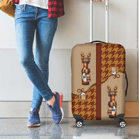 Western Yoke Luggage Cover Rein Beer Christmas Houndstooth Patterns - Wonder Print Shop