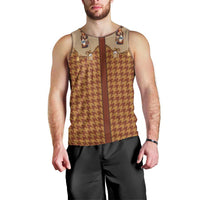 Western Yoke Men Tank Top Rein Beer Christmas Houndstooth Patterns - Wonder Print Shop
