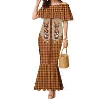 Western Yoke Mermaid Dress Rein Beer Christmas Houndstooth Patterns - Wonder Print Shop