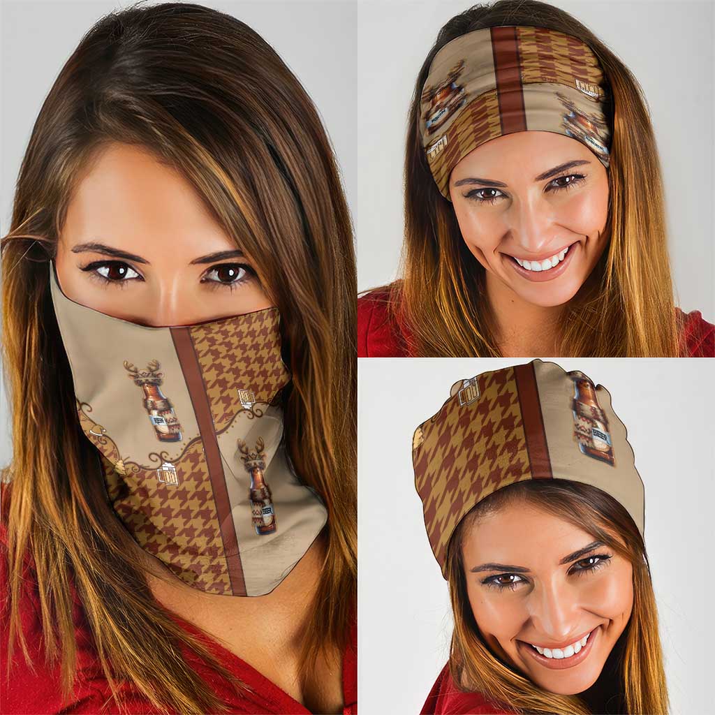 Western Yoke Neck Gaiter Rein Beer Christmas Houndstooth Patterns - Wonder Print Shop