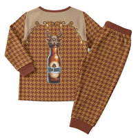 Western Yoke Christmas Pajama Set Rein Beer Christmas Houndstooth Patterns - Wonder Print Shop