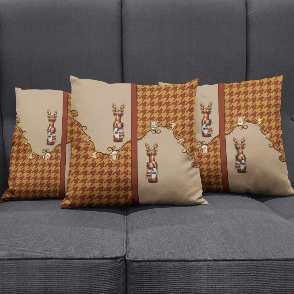Western Yoke Pillow Cover Rein Beer Christmas Houndstooth Patterns - Wonder Print Shop
