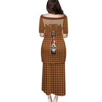 Western Yoke Puletasi Rein Beer Christmas Houndstooth Patterns - Wonder Print Shop