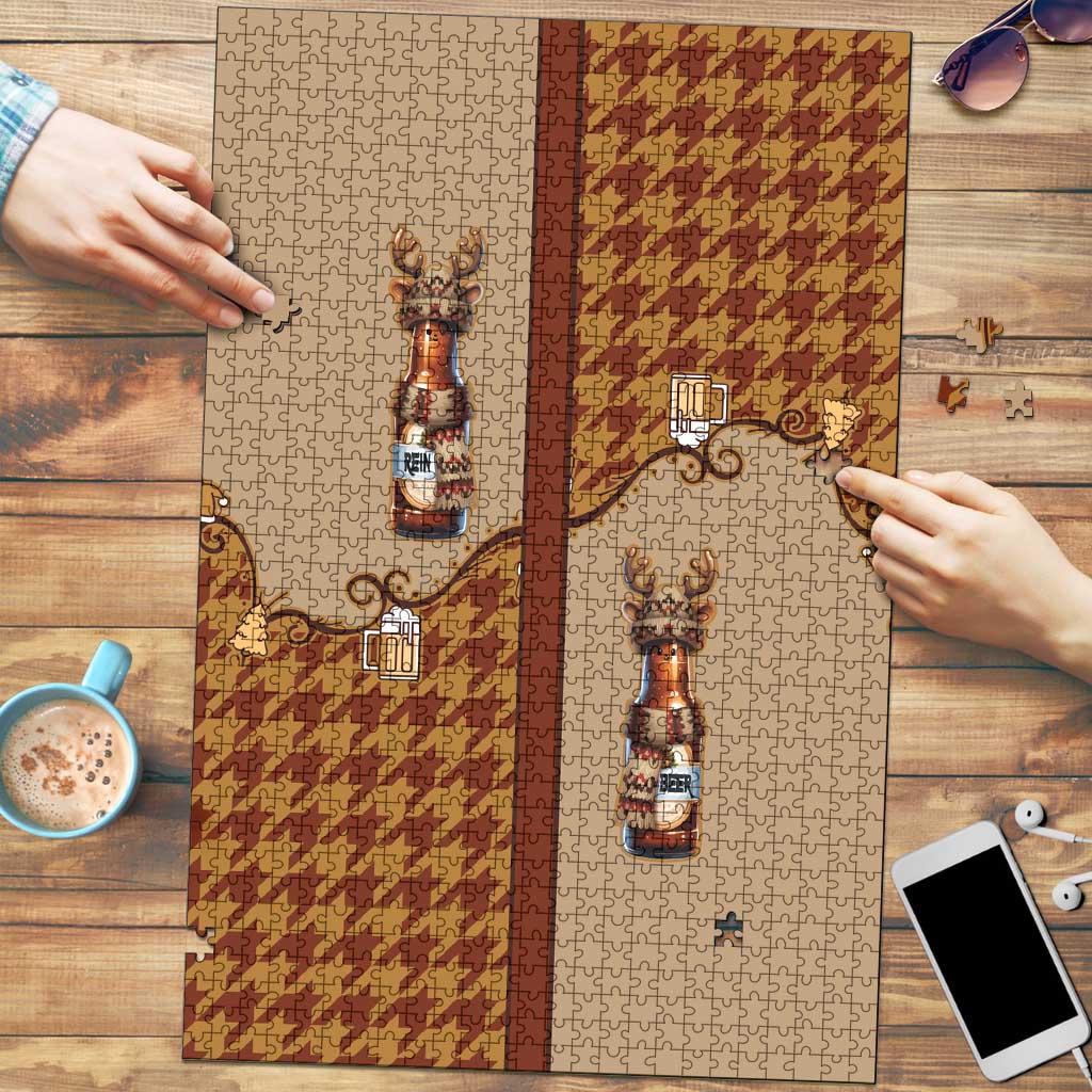 Western Yoke Puzzle Rein Beer Christmas Houndstooth Patterns - Wonder Print Shop