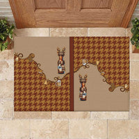 Western Yoke Rubber Doormat Rein Beer Christmas Houndstooth Patterns - Wonder Print Shop