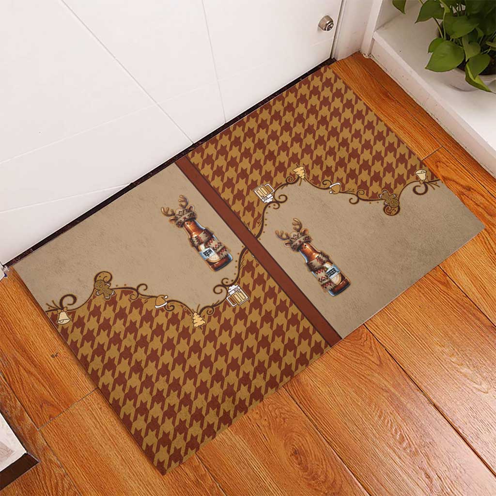 Western Yoke Rubber Doormat Rein Beer Christmas Houndstooth Patterns - Wonder Print Shop
