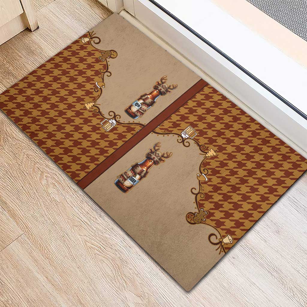 Western Yoke Rubber Doormat Rein Beer Christmas Houndstooth Patterns - Wonder Print Shop