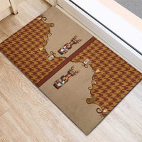 Western Yoke Rubber Doormat Rein Beer Christmas Houndstooth Patterns - Wonder Print Shop