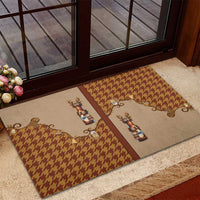 Western Yoke Rubber Doormat Rein Beer Christmas Houndstooth Patterns - Wonder Print Shop