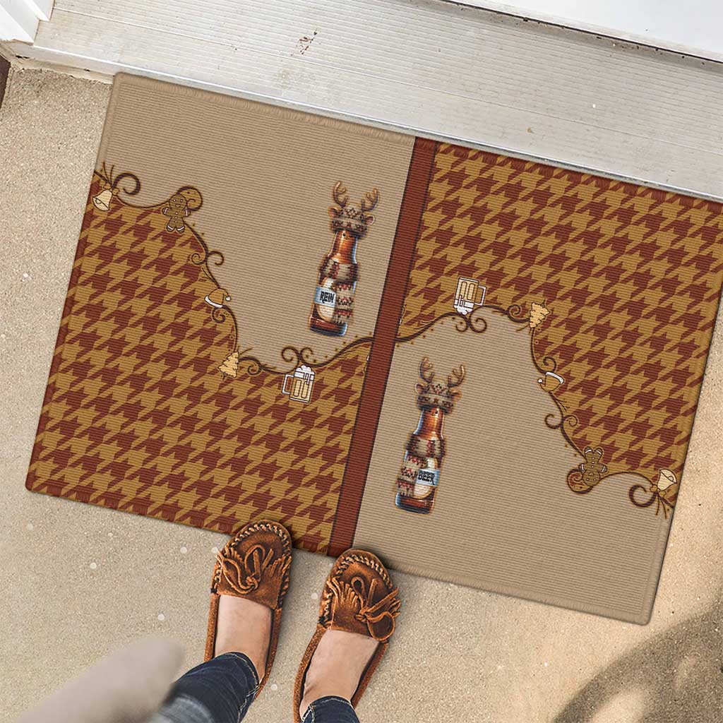 Western Yoke Rubber Doormat Rein Beer Christmas Houndstooth Patterns - Wonder Print Shop