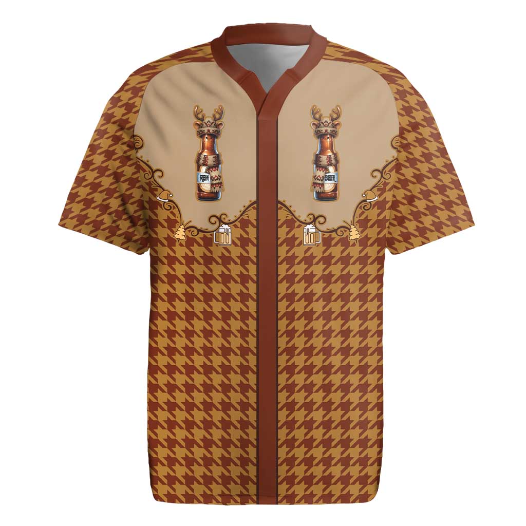 Western Yoke Rugby Jersey Rein Beer Christmas Houndstooth Patterns - Wonder Print Shop