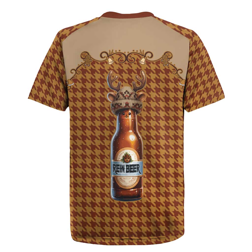 Western Yoke Rugby Jersey Rein Beer Christmas Houndstooth Patterns - Wonder Print Shop